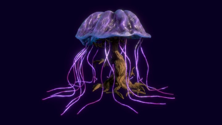 Jellyfish Mushroom Fantasy Tree 3D Model