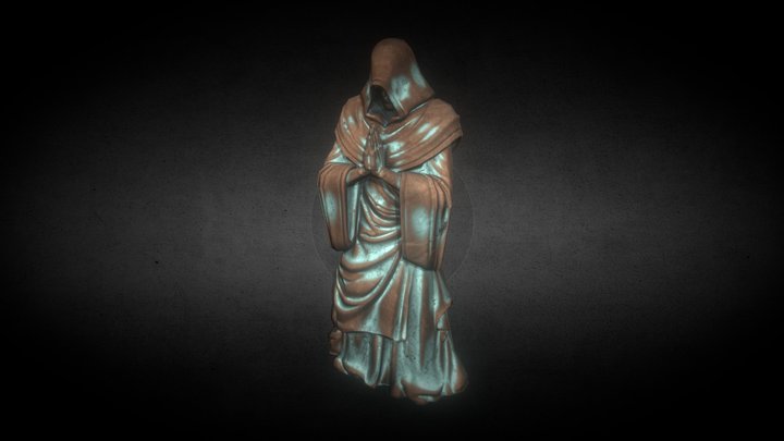 T Statue Monk V1 05 Nor BLT 3D Model