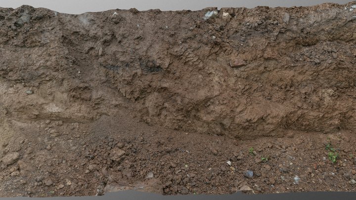 Construction site dug-out trench ditch 3D Model