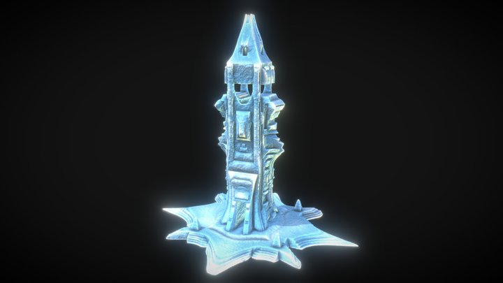 Temple Tower - Carved Ice 3D Model