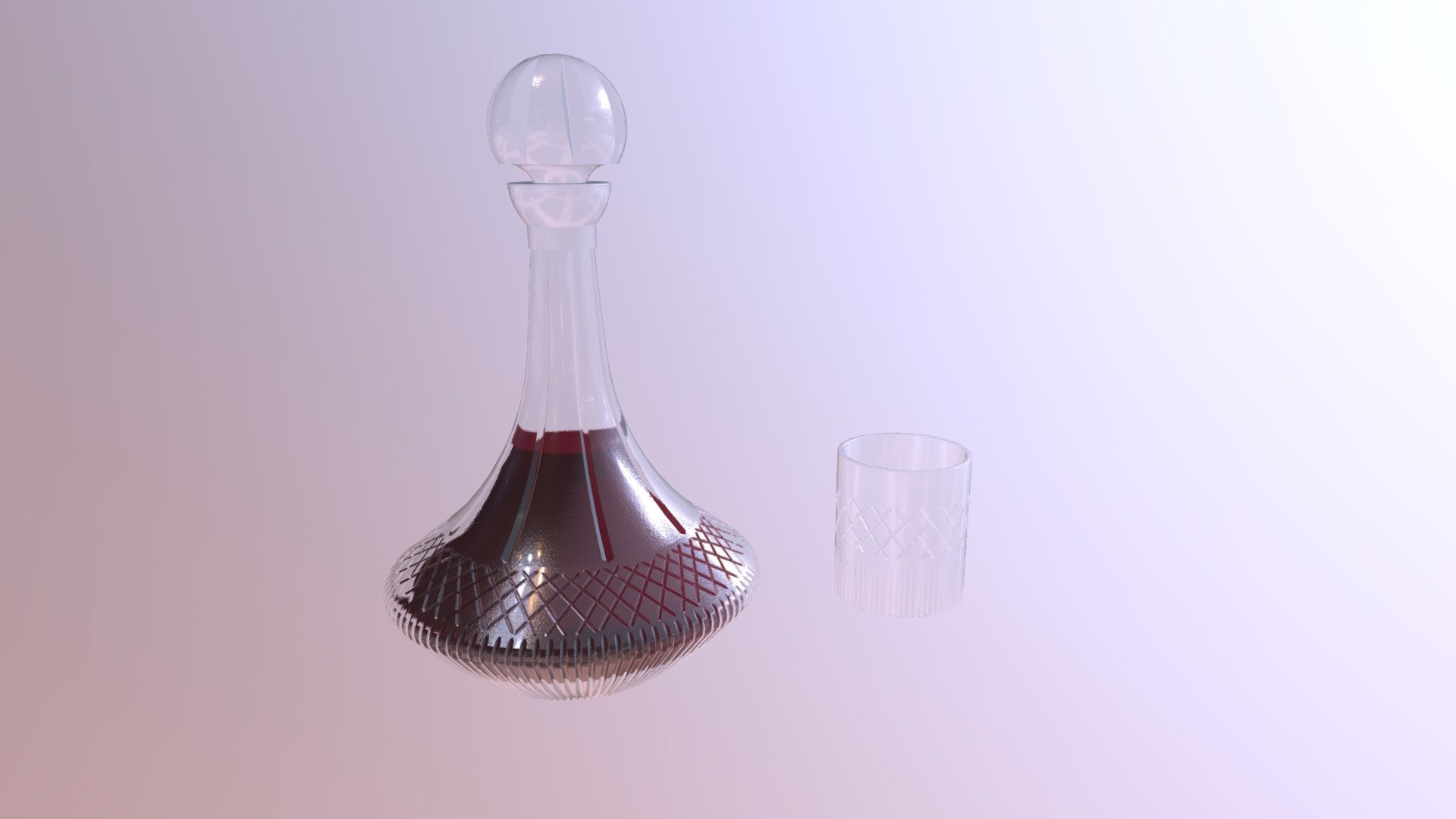Wine Decanter and Glass