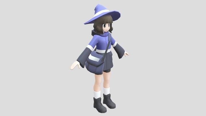 Witch Courier Girl 3D Model