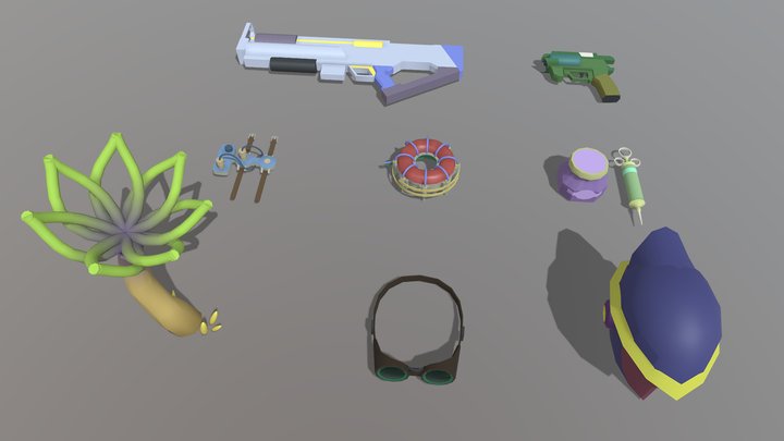 Homework 4. Quick drafts colouring (bleached) 3D Model