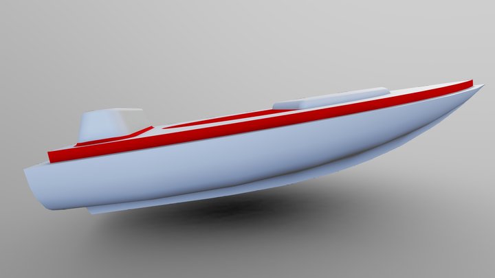 "Toy Boat with Red Accent Trim" 3D Model