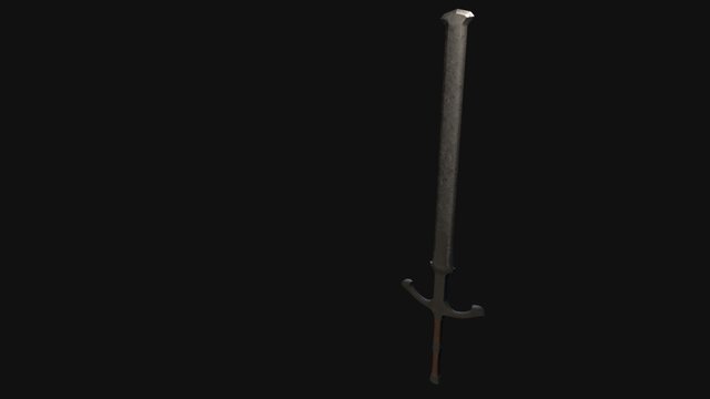 (Low-Poly) Fanbladed Broadsword 3D Model