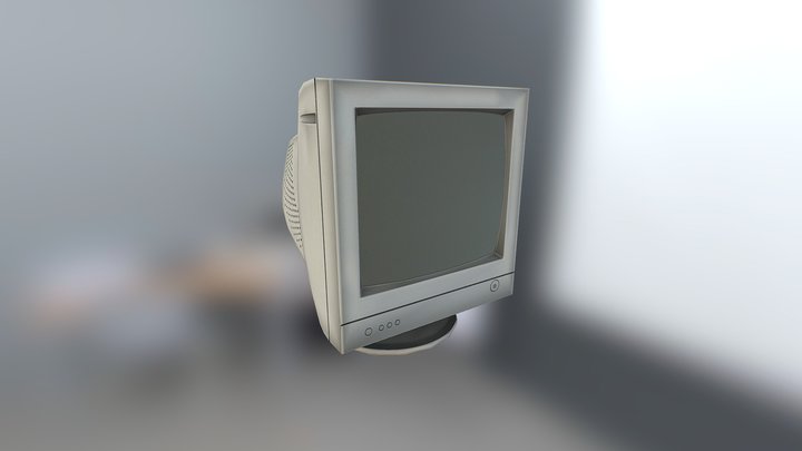 CRT Monitor 3D Model