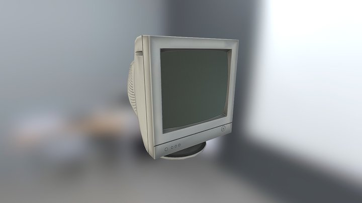 CRT Monitor 3D Model