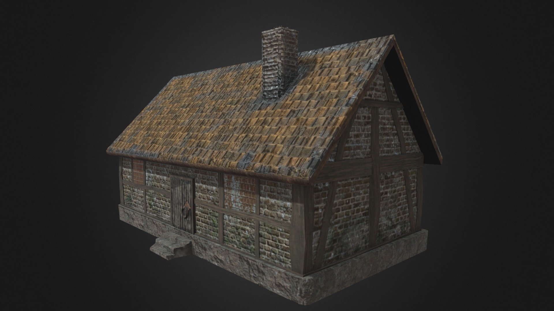 Medieval City House (Low-Poly/Game-Ready) - Download Free 3D model by ...