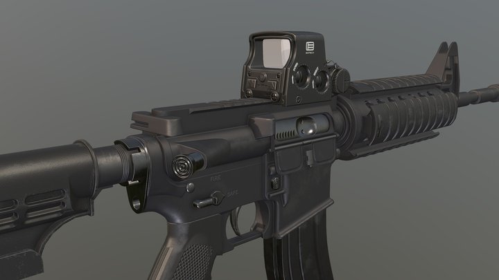 M4a1 with Eotech Scope 3D Model
