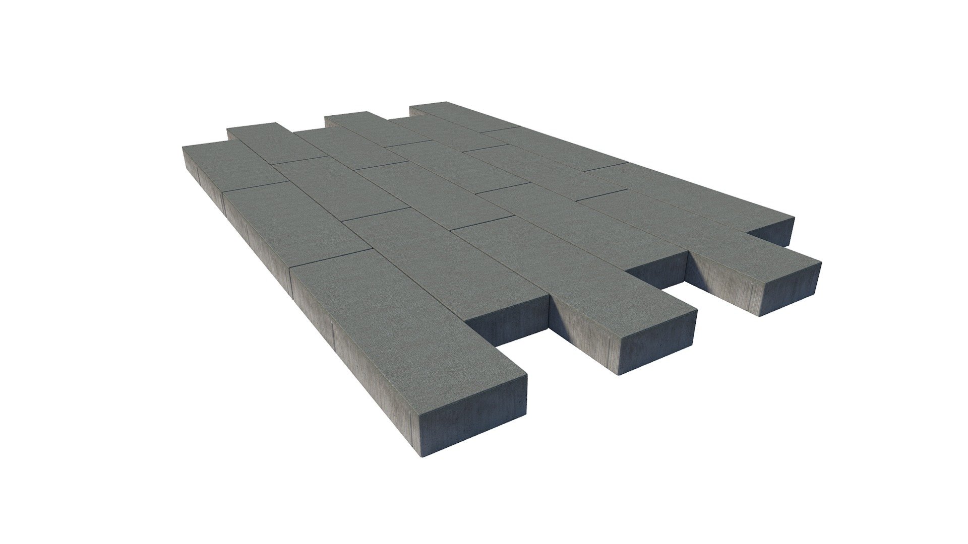 Paving slabs parquet 600x200 standard grey 3D model by novayaplitka