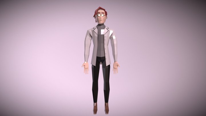 Low poly scientist 3D Model