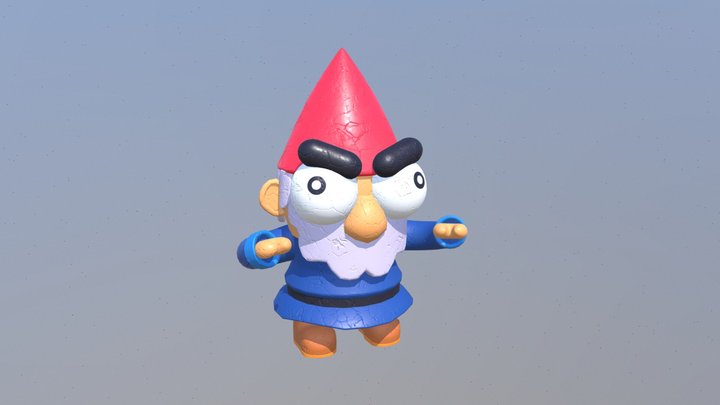 Cartoony Garden Gnome 3D Model
