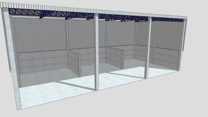 21x12 baías 7x3 m 3D Model
