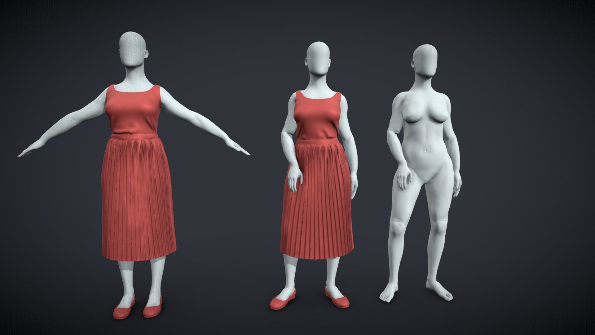 BlenderRig Female Mannequin for Sculpting - 03