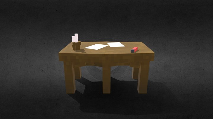 medieval office table 3D Model