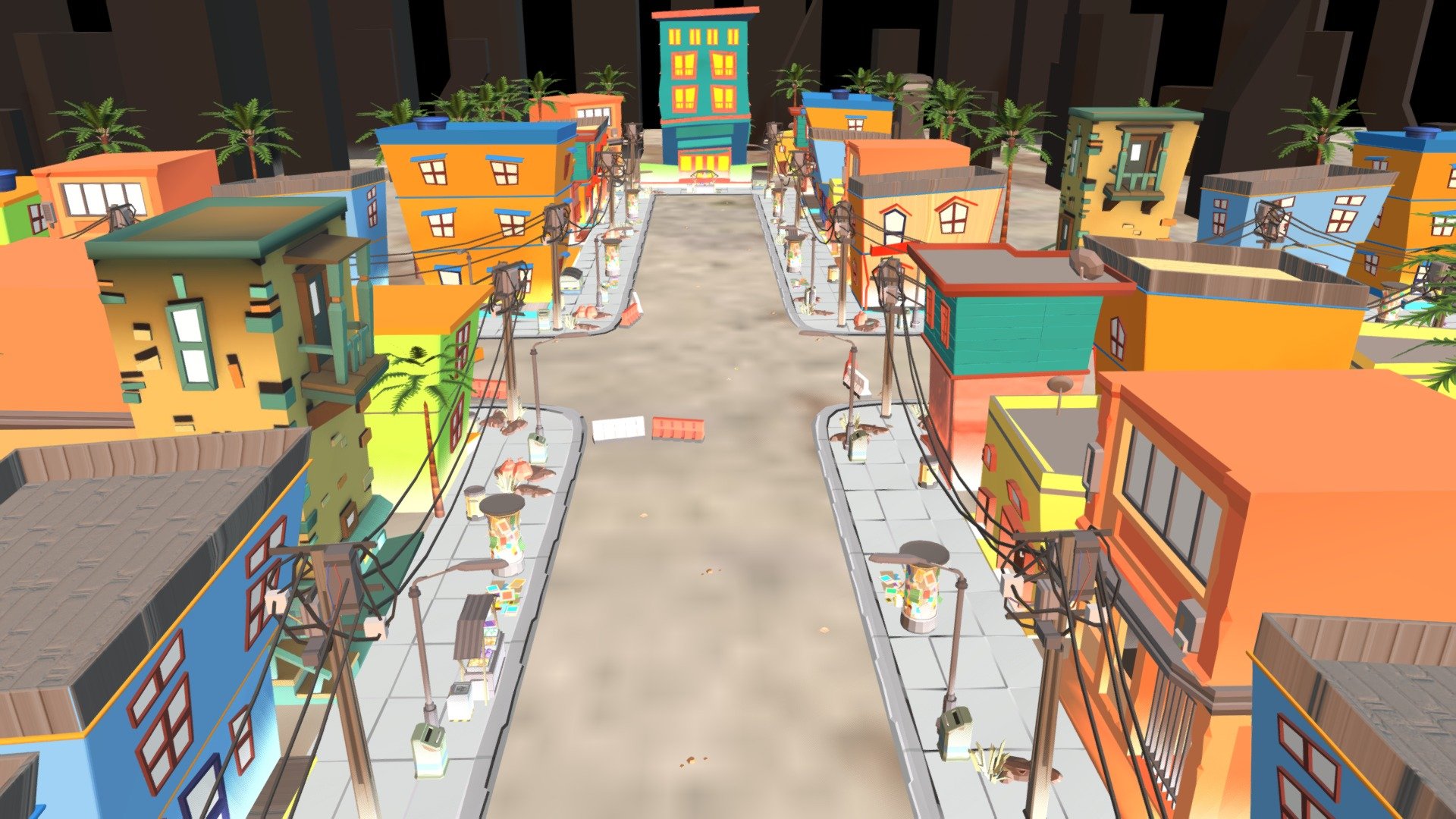Cartoon Town - Buildings and Environment - 3D model by GameCraftPro  (@GameCraftPro) [5659e41]