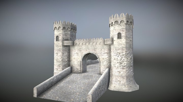 Medieval bridge 3D Model