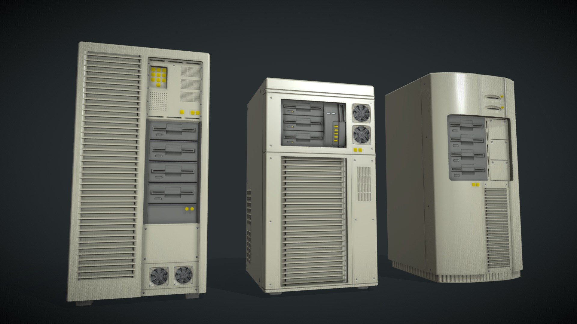 Retro Servers - Buy Royalty Free 3D model by PolySquid (@PolySquid ...