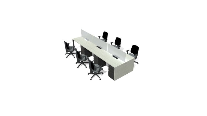 Isla 120 x 6 - PLUS Cajonera Fija 3D Model