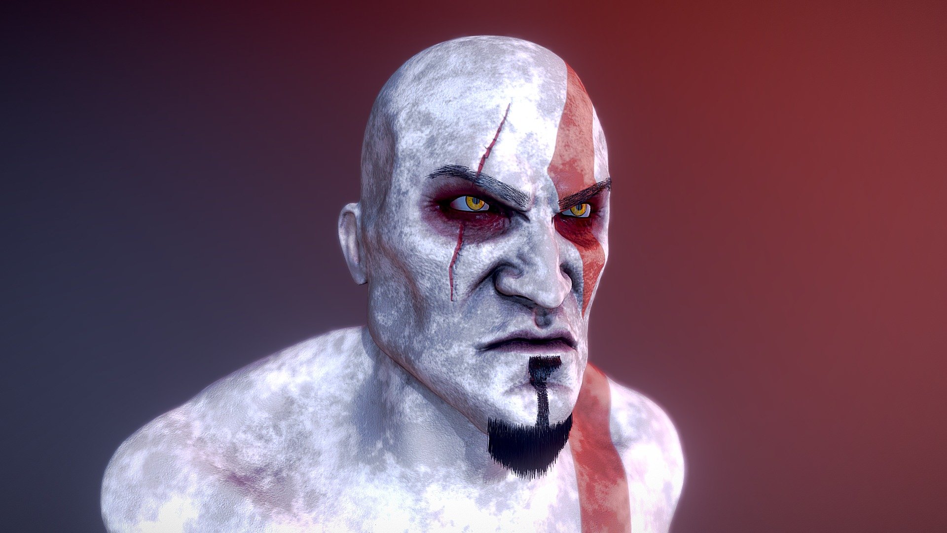 god of war kratos face