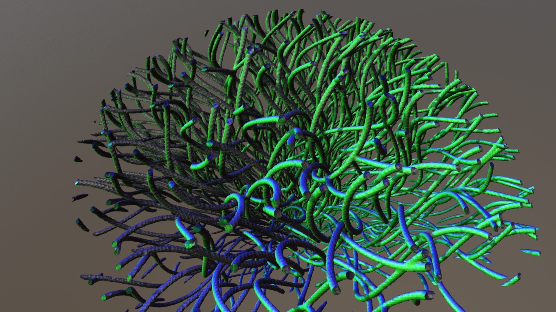 Voronoi mesh with slice deformed to sphere