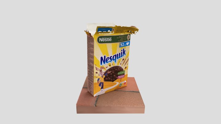 Open box of cereals 3D Model