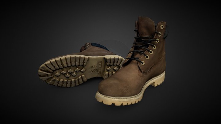 Timberland Leather Shoes 3D Model