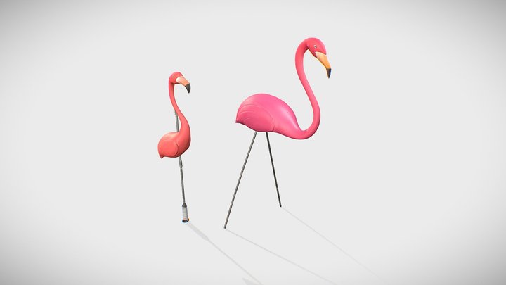 Decorative Flamingos Free pack 3D Model
