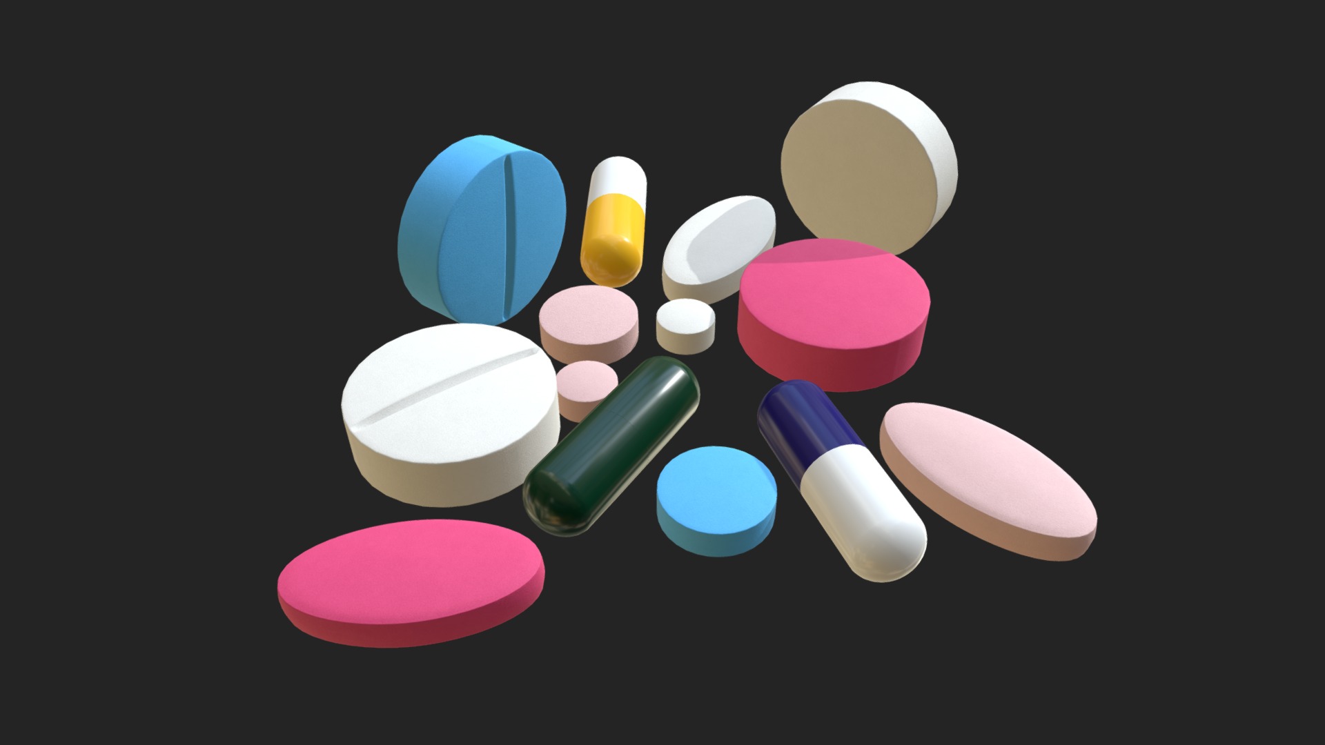3D model Pharma pills tablets - This is a 3D model of the Pharma pills tablets. The 3D model is about icon.