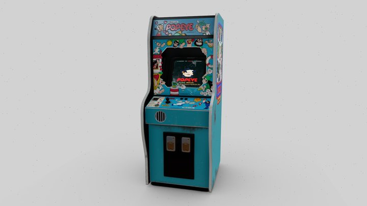 Popeye 80's Arcade Cabinet 3D Model