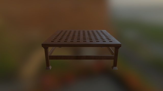 Varnished Wood Table 3D Model