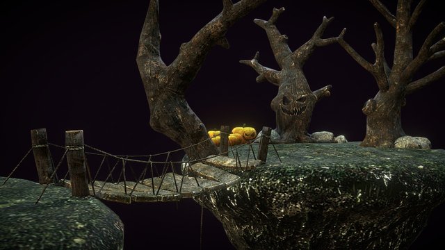 Floating Island for Halloween 3D Model