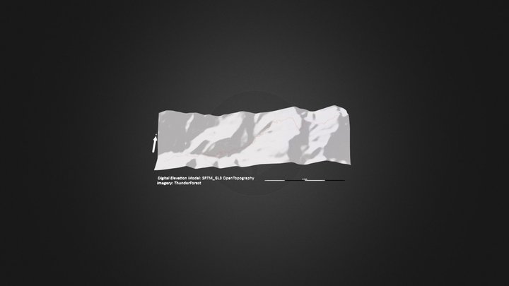 牛背山_等高地图 – Free 3D Model STL
