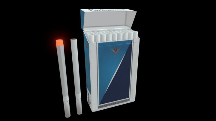 Parliament 100s Cigarettes pack 3D Model