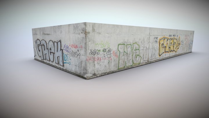 Old School Graffiti Wall 3D Model