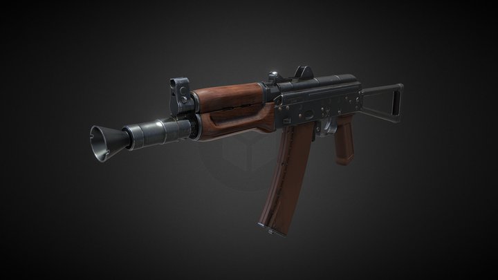 AKS-74U/АКС-74У (free 3d model) 3D Model