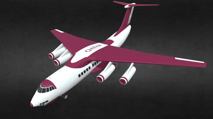 Passenger Plane Airbus (Qatar Airways) 3D Model
