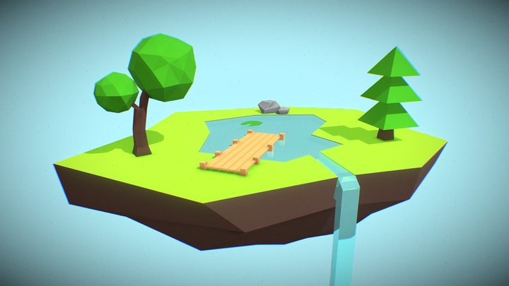 Low Poly Island 3D Model