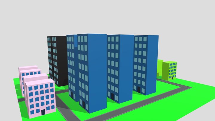 Low-poly CITY 3D Model