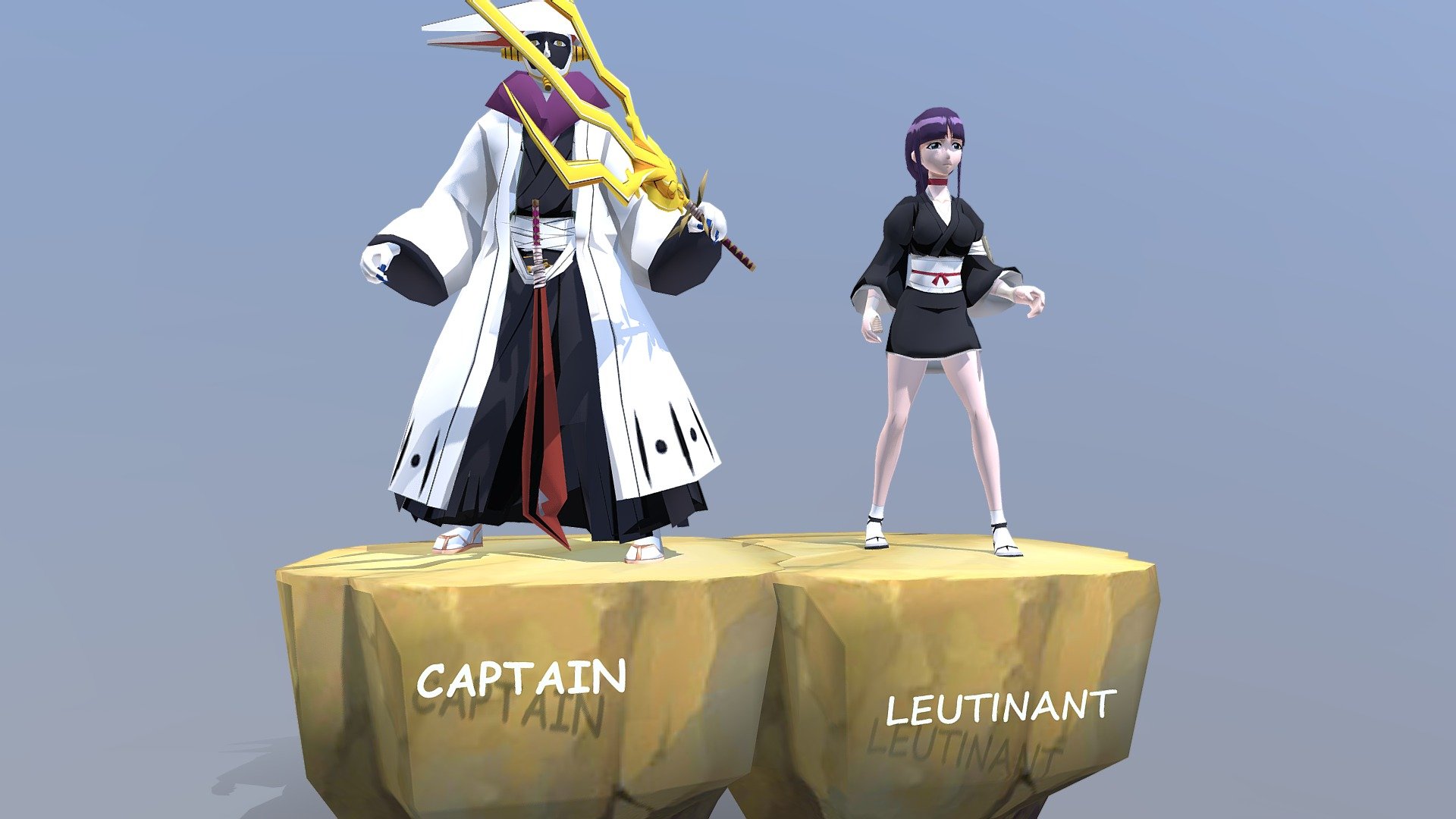 Mayurin Kurotsuchi Mayuri Captain & Leutinant nemu Fbx - 3D model by NSA