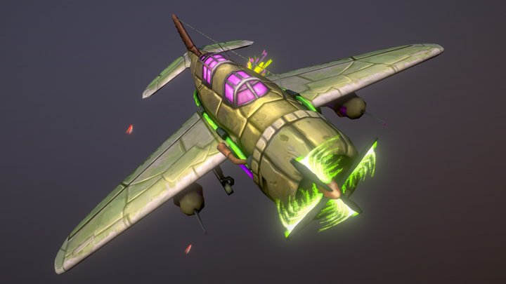 JinxWinx - Singed Plane - Curtiss Sb2c Helldiver 3D Model