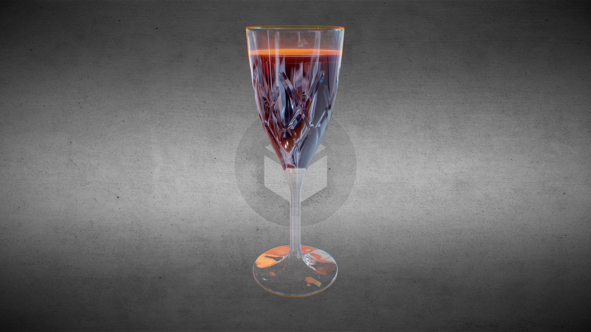 3D model Wine Glass - This is a 3D model of the Wine Glass. The 3D model is about a glass with a colorful liquid in it.