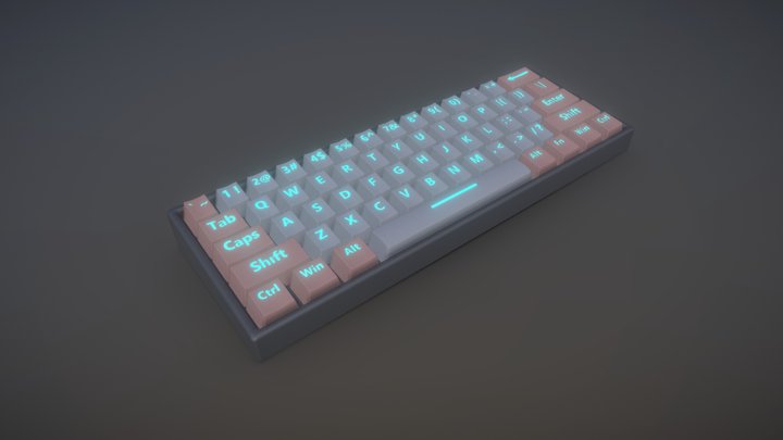 Detailed High Poly Gaming Keyboard 3D Model