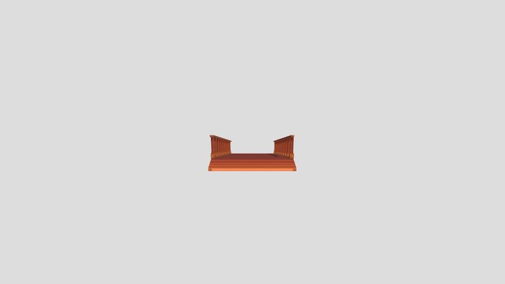 Wood Stair With Texture 3D Model