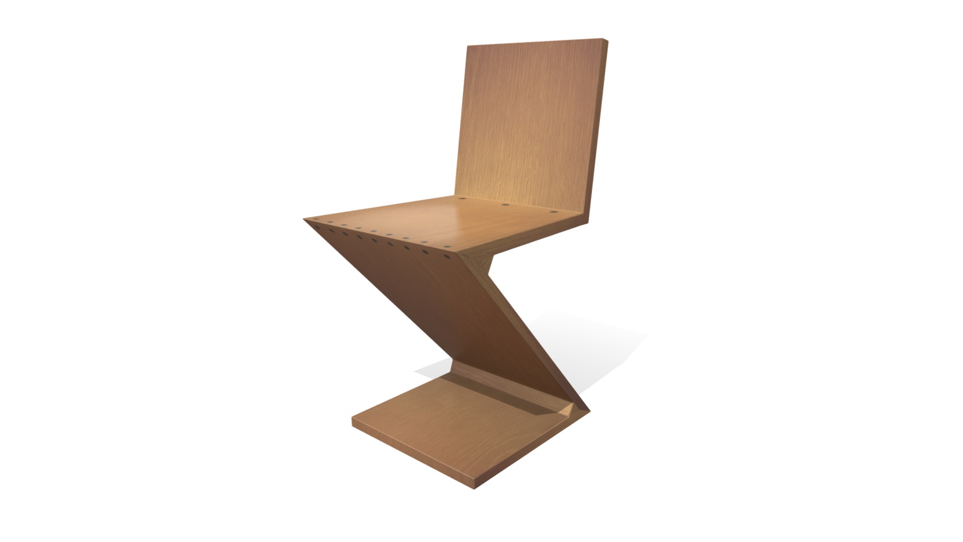 3D model Zig Zag Chair Rietveld - This is a 3D model of the Zig Zag Chair Rietveld. The 3D model is about a stack of wood.