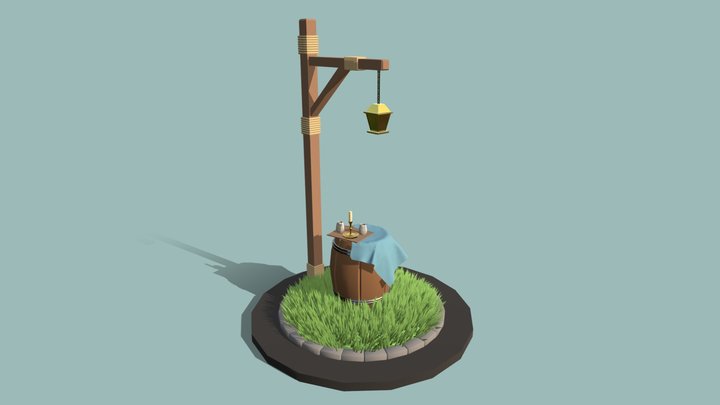 Barrel Scene 3D Model