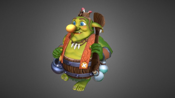 Cook Goblin. Game-ready Character. 3D Model