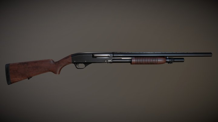 Shotgun MR-133 (animated) 3D Model