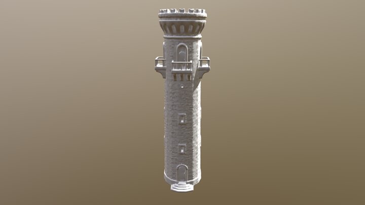 Medieval Tower High 3D Model