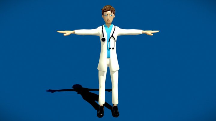 Low Poly Doctor 3D Model